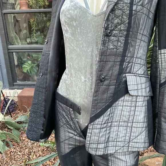 BCBGMAXAZRIA Runway Patchwork Pant Suit Size 2 - Picture 7 of 16